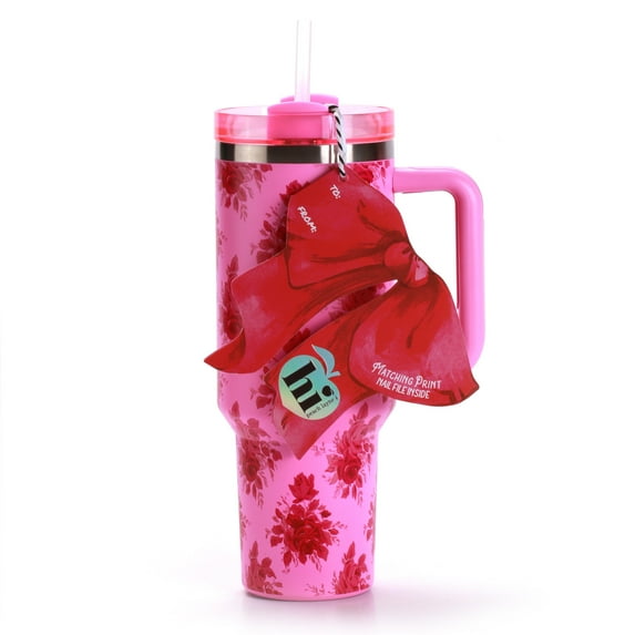 Hi Peach Layne 40 oz Pink Beauty Insulated Tumbler with Nail File