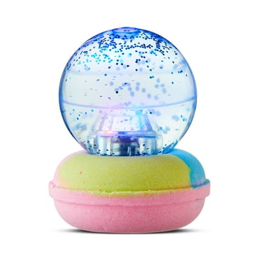 Hi Peach Layne Blue LED Bouncy Ball Donut Bath Bomb, Candy Apple Scent, 3.5 oz