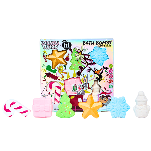 Hi Peach Layne Looney Tunes 6 Holiday Shape Bath Bombs Set, 3.1oz Each