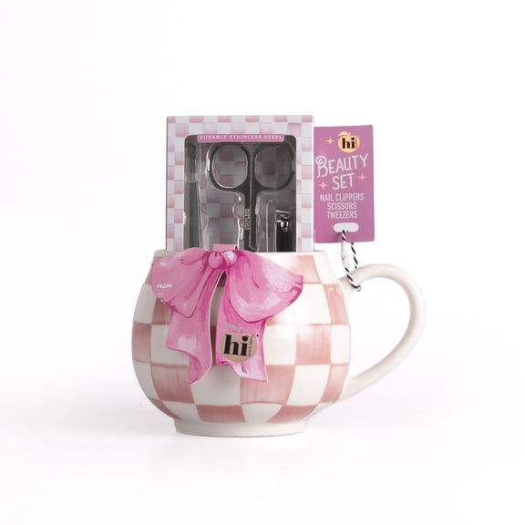 Hi Peach Layne Mother's Day Pink Coffee Mug and Manicure Set