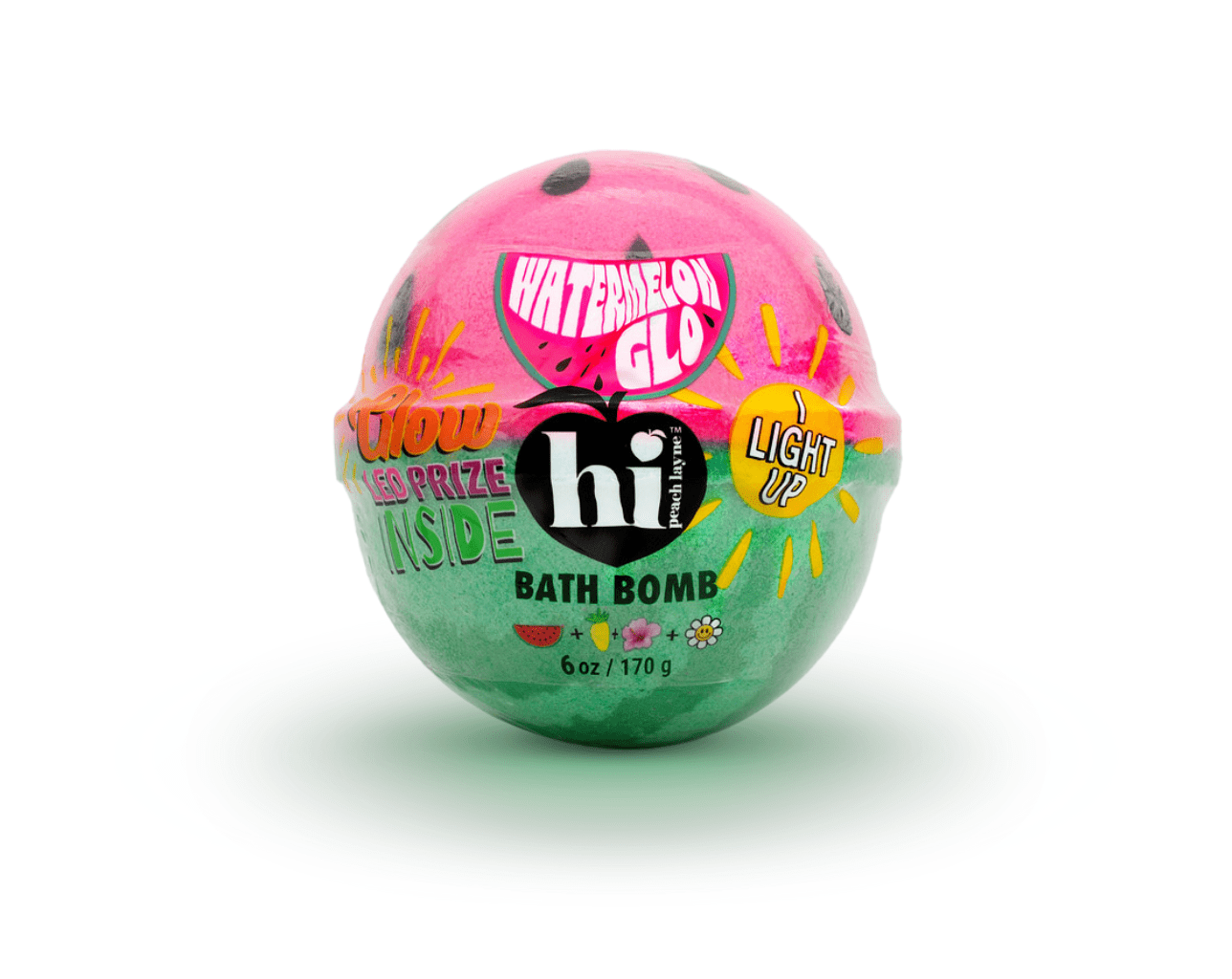 Hi Peach Layne Watermelon GLO with LED Prize inside, Watermelon Scent, 6oz