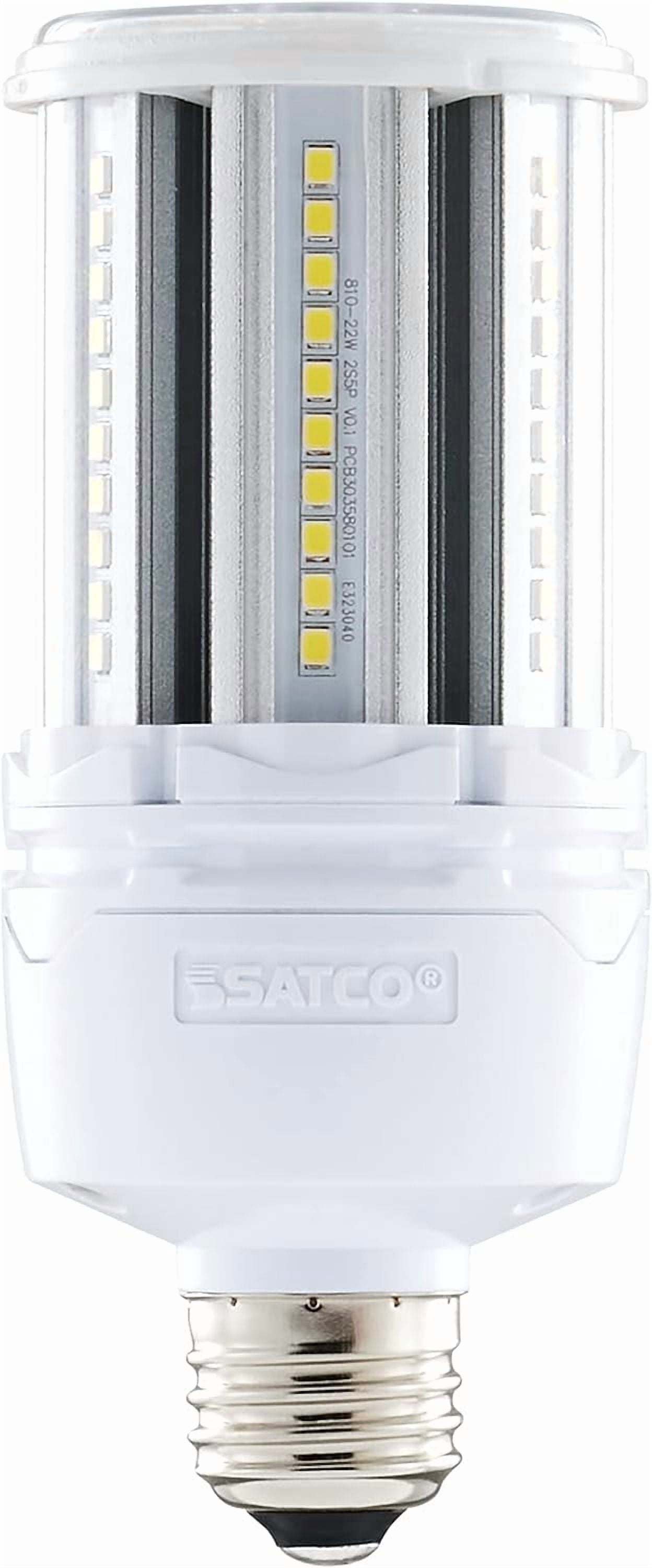 Satco 22 Watt LED HID Replacement Corn Cob Bulb - 5000K - Type B Ballast Bypass - Economy Hi-Pro - Non-Dimmable