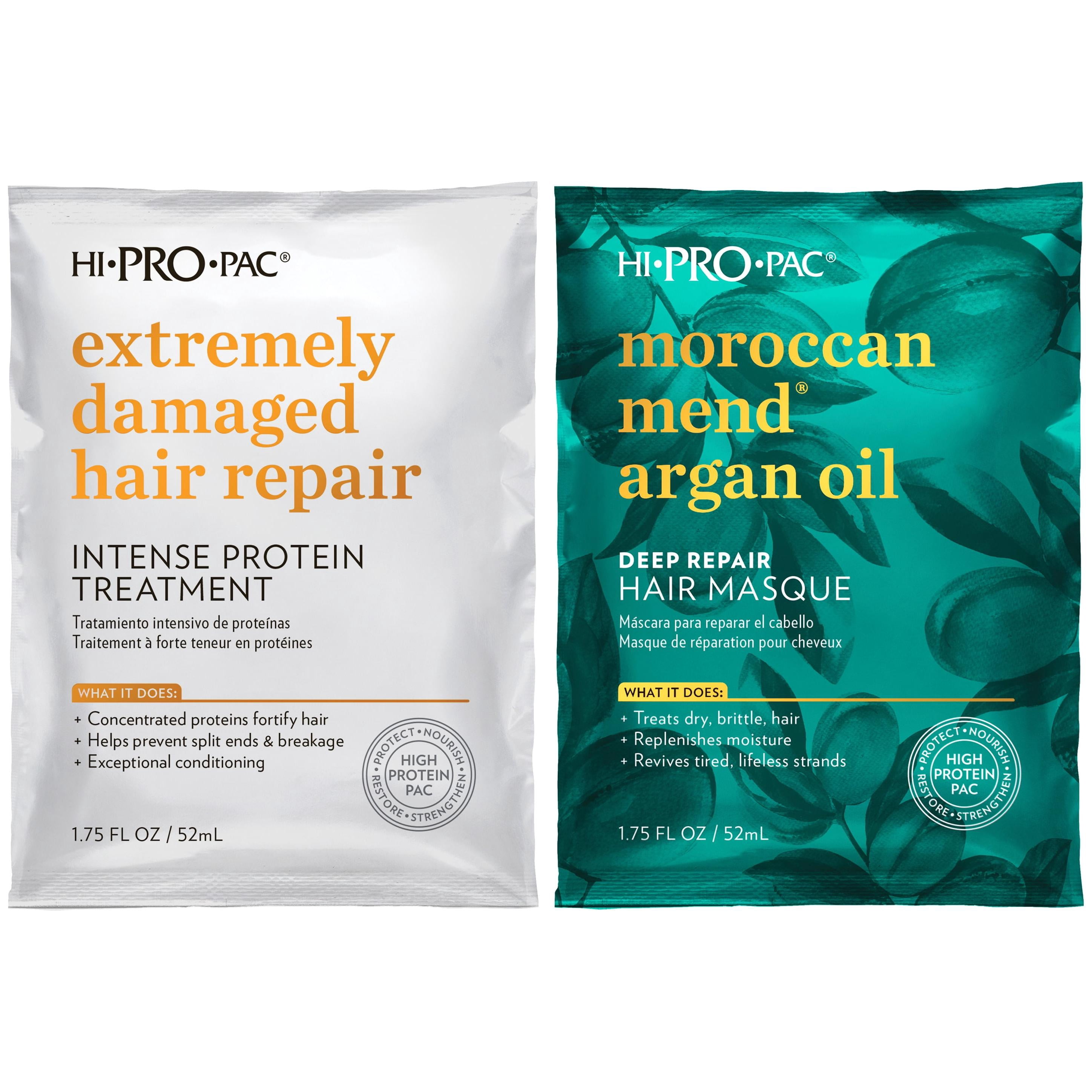 Hi-Pro-Pac Intense Protein Treatment to Repair Extremely Damaged Hair & Hi-Pro-Pac Moroccan Mend Argan Oil Deep Repair Hair Mask