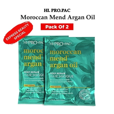 Hi-Pro-Pac Moroccan Mend Argan Oil Deep Repair Hair Masque - 1.75 oz ( 2 Pack )