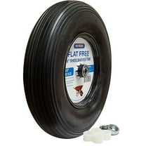 Hi-Run Ribbed 16 Inch 4.80/4.00-8 Tubeless Wheelbarrow Tire & Wheel Assembly with Universal Bearing Kit and Greases fitting