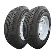 Hi-Run 2 Set ST100 ST205/75R14 8PR Trailer Tires Wheel Assembly & 14X6 5 Lugs on 4.5" PCD White, 0 Offset Fits 205/75/14