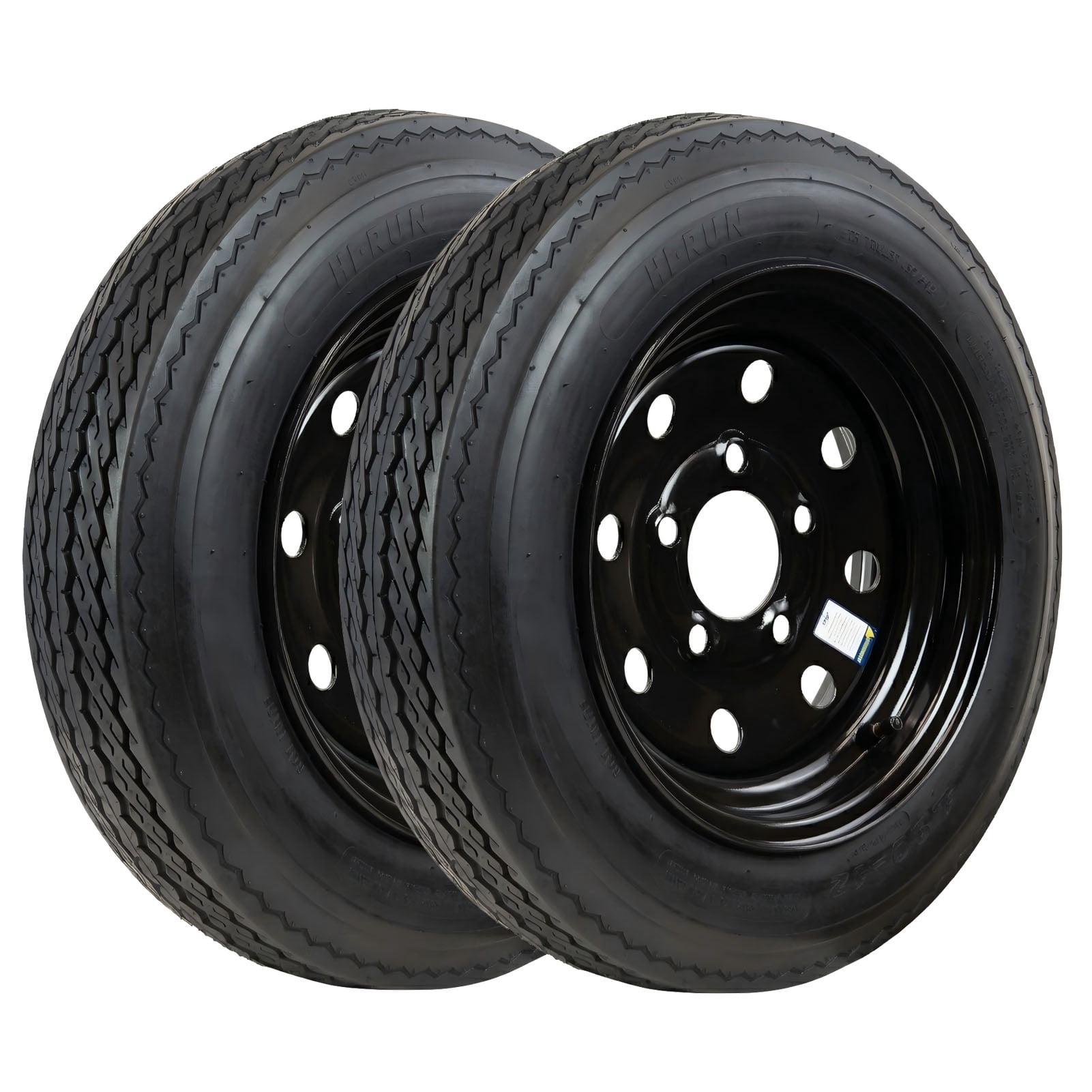 Hi-Run 2 Set SU02 4.80-12 4PR Boat Trailer Tire with 5 Lug on 4.5" Black Wheel Assembly