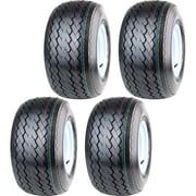 Hi-Run 4 Set SU15 18X8.50-8 4PR Golf Cart Tires Wheel Assembly & 8X7 4 Lugs on 4 PCD White Rim Fits 18X8.5X8, 18X8.5-8