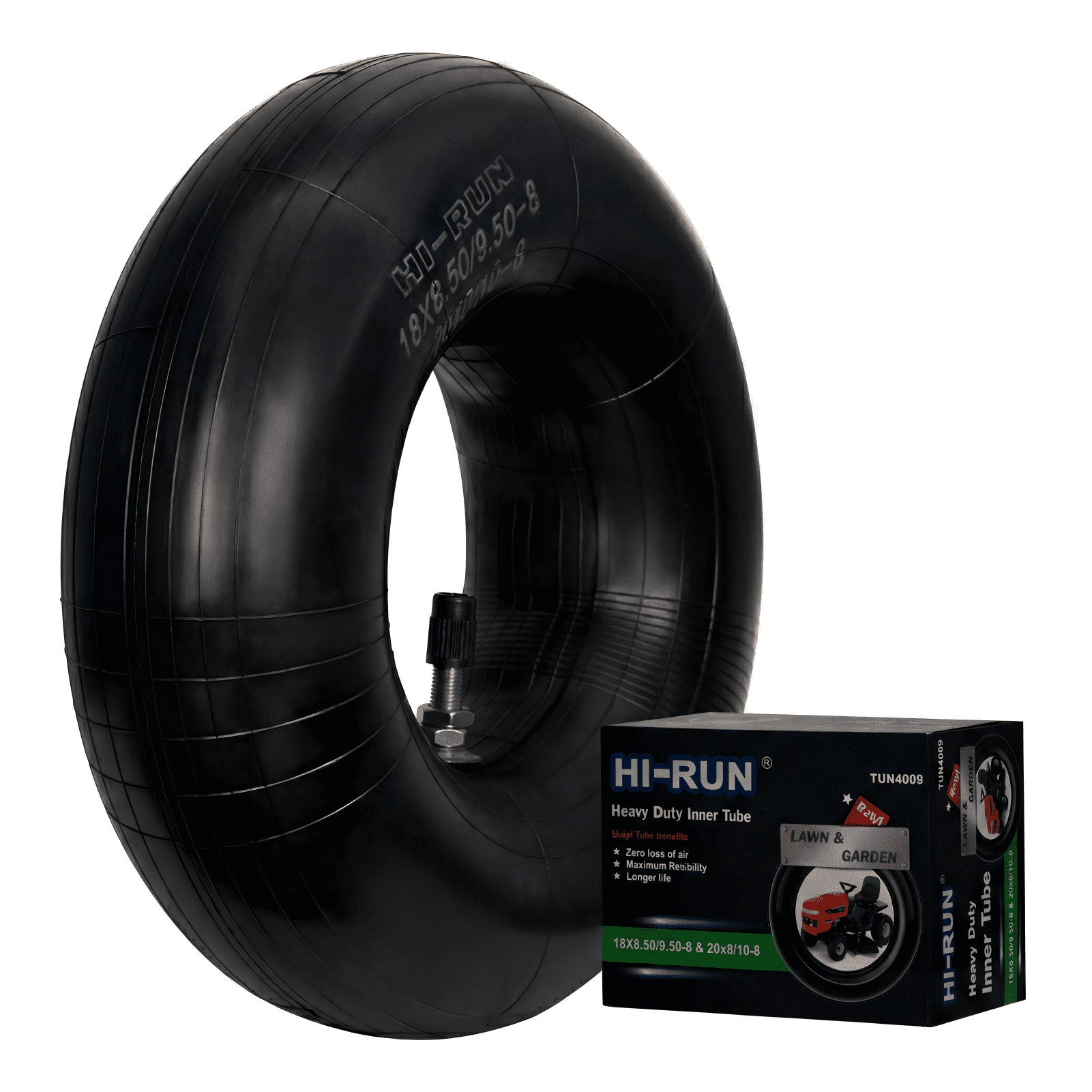 Hi-Run 18X8.50/9.50-8 Butyl Inner Tube TR6 for Lawn Mower & Garden Tractor Tires