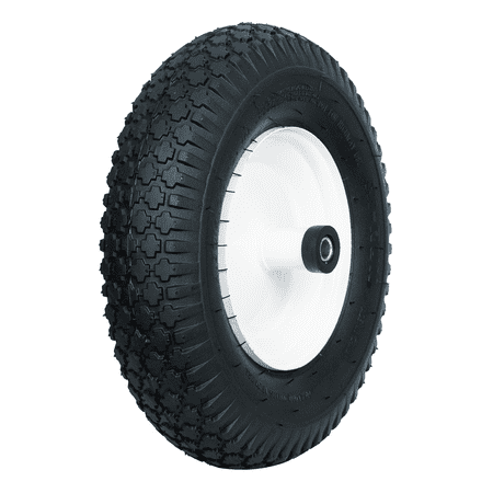 Hi-Run Stud 4.80/4.00-8 4PR Wheelbarrow Tire and Wheel Assembly 5/8" Bushing
