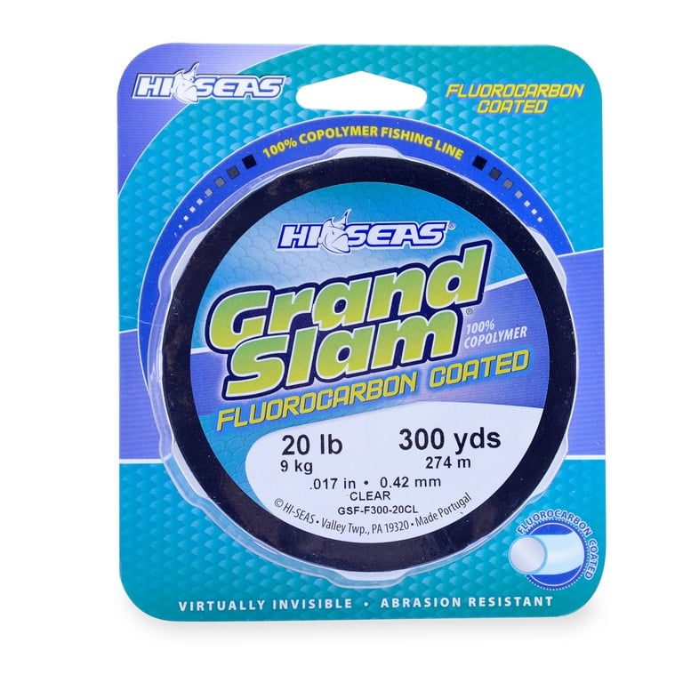 Hi-Seas Grand Slam Fluorocarbon Coated Fishing Line - 20 lb. - Clear