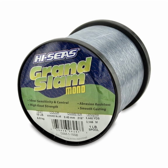 HI SEAS Hi-Seas Grand Slam Mono Smoke Blue, 15#, 1lb Monofilament