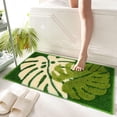 thumbnail image 1 of Hi Space Tropical Green Leaf Bath Rugs Soft Non Slip Bath Mats Carpets for Bathroom Tub Shower Plant Pattern Machine Washable Water Absorbant Doormat 20''''x31.5'''' Green Tropical Leaf, 1 of 6