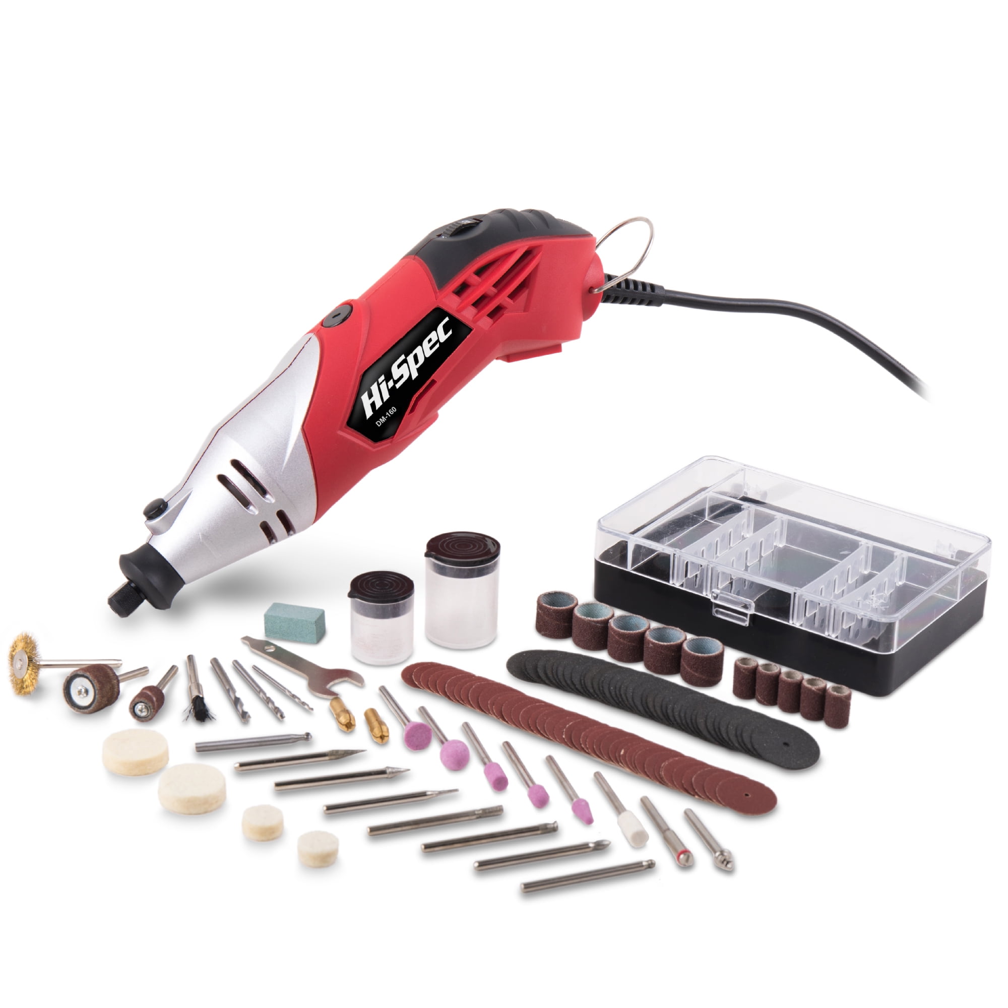 Hi-Spec 121pc 110V Corded Power Rotary Tool Kit Set with Compatible Dremel Tool Kit Bit Accessories