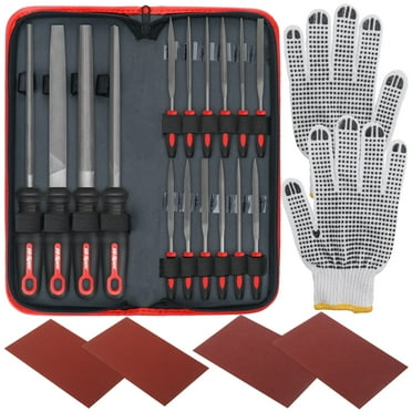 Hi-Spec 16 Pieces Small Needle Metal File Tool Kit, Hand Tools Set. Half-Round, Flat, Round & Long Triangular Sizes for Home Crafts And Fine Grinding Of Steel & Wood