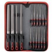Hi-Spec 16 Piece Metal Files Tool Set Kit. Large & Small Mini T12 Carbon Steel Flat, Half, Round, Triangle Files. Complete in a Zipper Carry Case