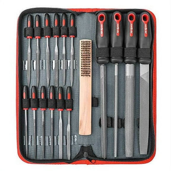 Hi-Spec 17-Piece Precision Needle File Tool Set, Half-Round, Flat, Round & Triangle for Metal, Wood Crafting