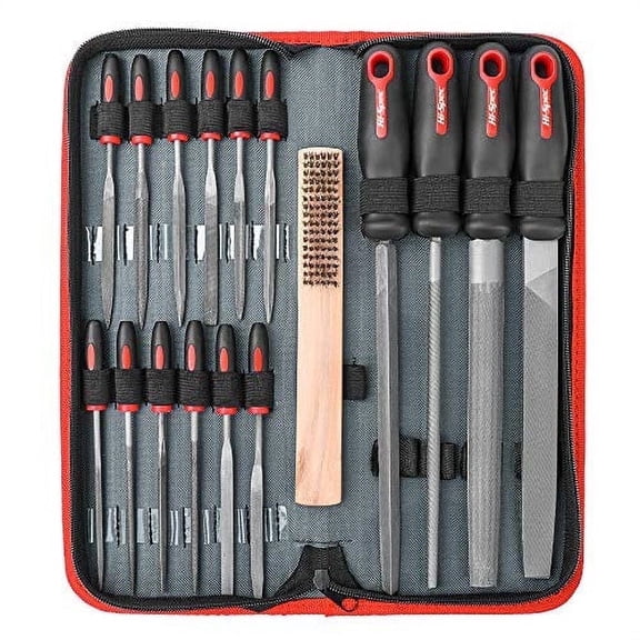 Hi-Spec 17-Piece Precision Needle File Tool Set, Half-Round, Flat, Round & Triangle for Metal, Wood Crafting