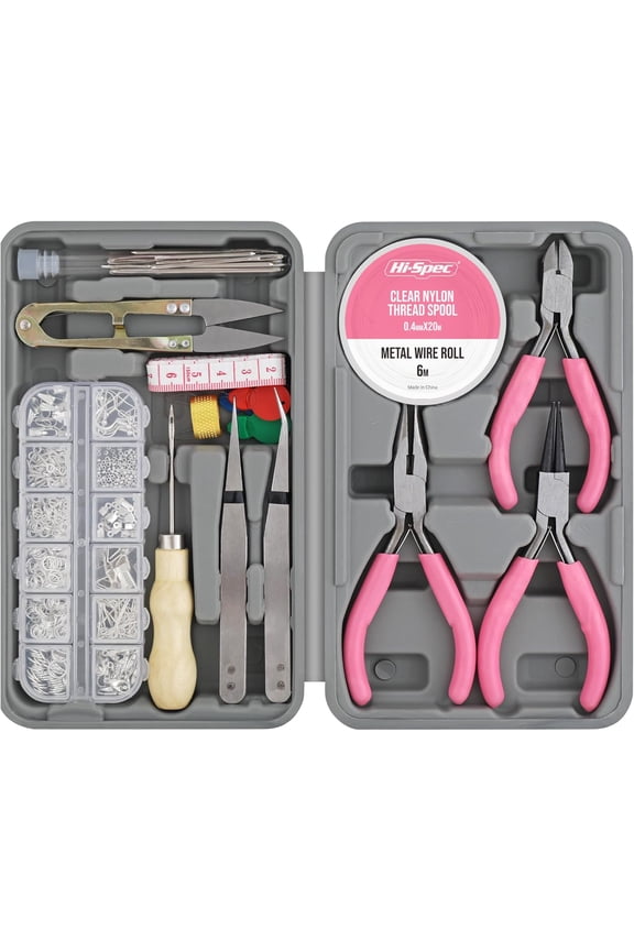 17pc Jewelry Making Tool Kit with 600pc Findings for Bracelets & Crafts