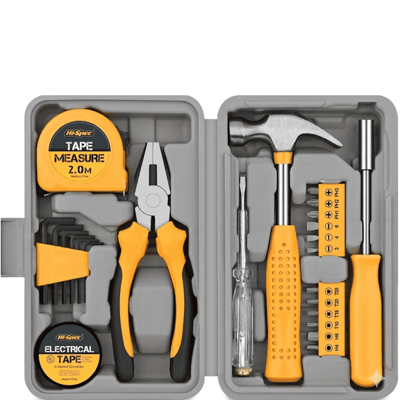 Hi-Spec 24pc Mini Tool Kit, Basic Household Tool Set with Toolbox