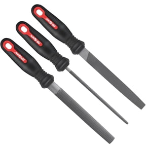 Hi-Spec 3pc Metal Hand File Tool Set Kit. Large Steel Files. Flat, Round & Half-Round for Crafts, Metal & Wood Work