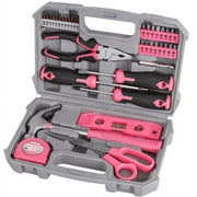 Hi-Spec 42pc Pink Household DIY Tool Set for Women. Home, Office and College Dorm Small Toolkit of Starter Basic Ladies Tools