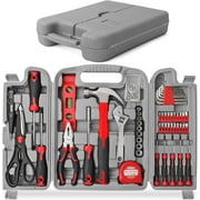 Hi-Spec 54pc Red Big Complete Home DIY Ladies Tool Box Kit. Household, Office & Women Portable Set