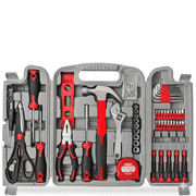 Hi-Spec 54pc Red Big Complete Home DIY Ladies Tool Box Kit. Household, Office & Women Portable Set