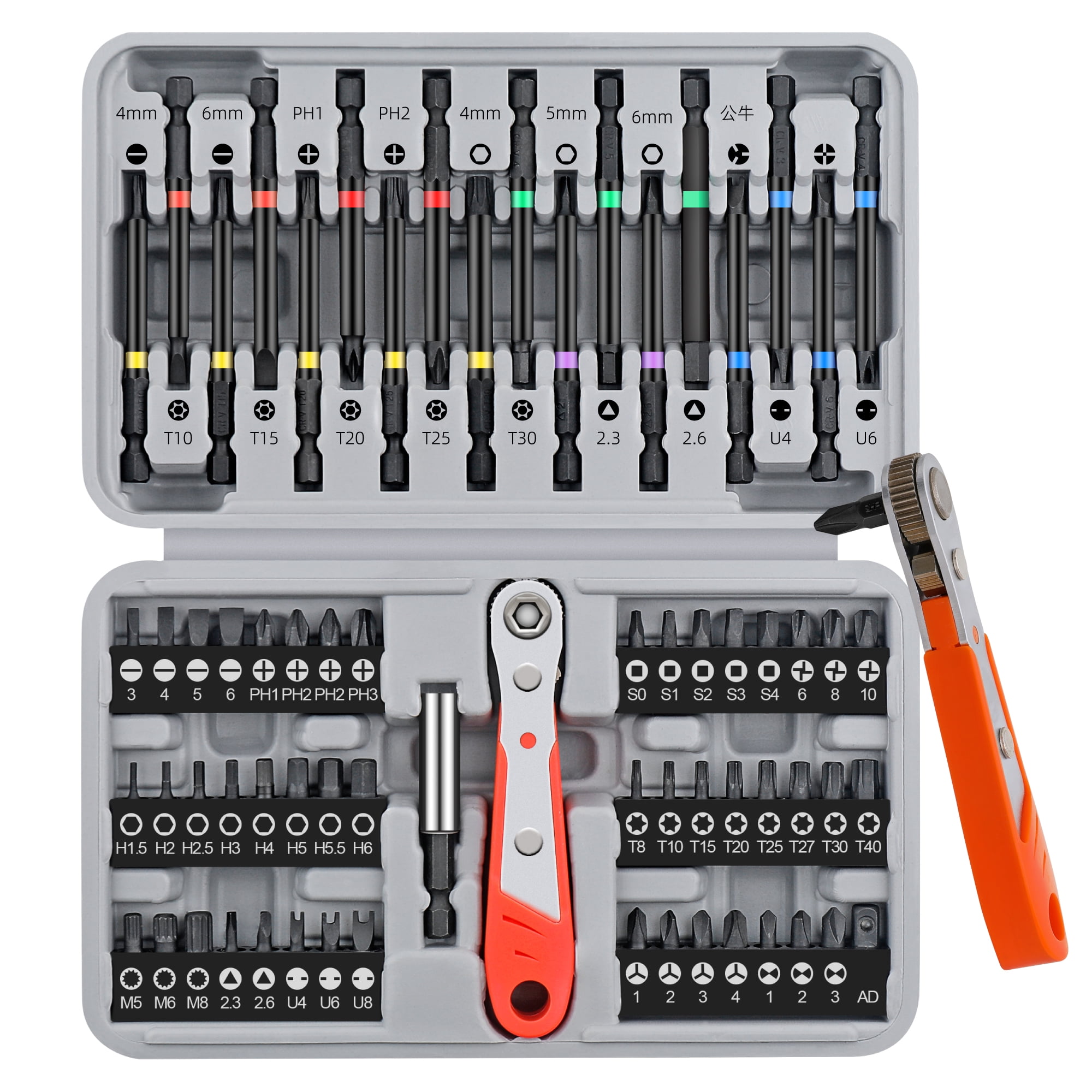 Next Level Bit Driver Kit Hi-Spec, Driver Bit Set, 68pc, Tamperproof Long Cr-V - Walmart.com