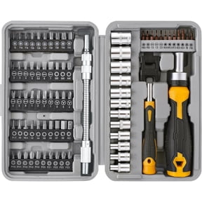 Hi-Spec 78-Piece Ratcheting Screwdriver Bit Set with 1/4-Inch Metric Sockets, Torx, Security and Precision Bits, Carry Case