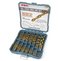 Hi-Spec Drill Bit Set 99 Pieces Multipurpose Drill Bits Set, HSS Titanium Steel, Masonry & Brad Point with Storage Case