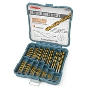 Hi-Spec 99pc SAE HSS Steel Drill Bit Set for Drill Drivers. 1/16 to 3/8" Size Bits for Metal, Plastics, Wood and Drywall. Complete in Storage Holder Case