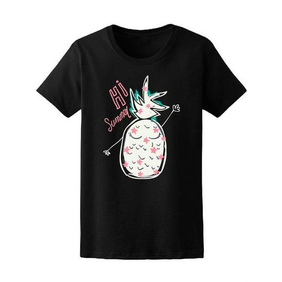 Hi Summer Pineapple T-Shirt Women -Image by Shutterstock, Female Medium