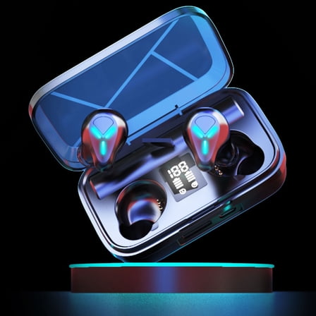 Hi-TWS Wireless Bluetooth Earbuds with LED Digital Display, Touch Control, IPx5 Waterproof, Long Battery Life, Comfortable Ergonomic Design, Bluetooth 5.2, Perfect for Calls, Music,Gaming Black