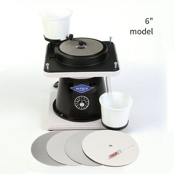 Hi-Tech Diamond 6" All-U-Need | Glass Crystal Grinding Polishing Lap Machine | Includes Accessory Kit
