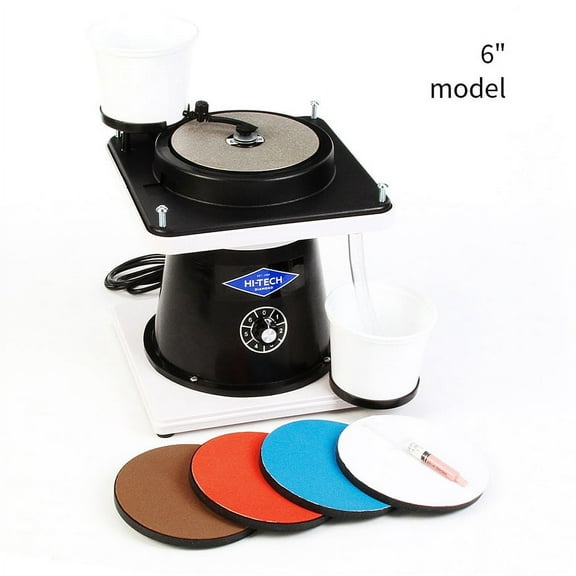 Hi-Tech Diamond 6" All-U-Need - Lapidary Equipment, Stone & Mineral Rock Polisher, Grinder, Shaper Machine w/ Variable Speed Motor, Includes Rock Mineral Polishing Accessory Kit