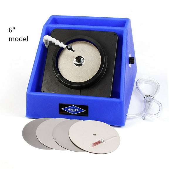 Hi-Tech Diamond 6" Slant Cabber | Glass Crystal Grinding Polishing Lap Machine | Includes Accessory Kit