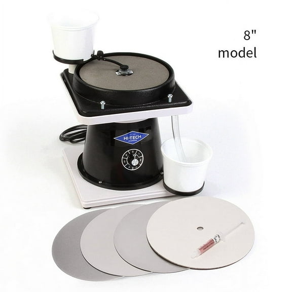 Hi-Tech Diamond 8" All-U-Need | Glass Crystal Grinding Polishing Lap Machine | Includes Accessory Kit