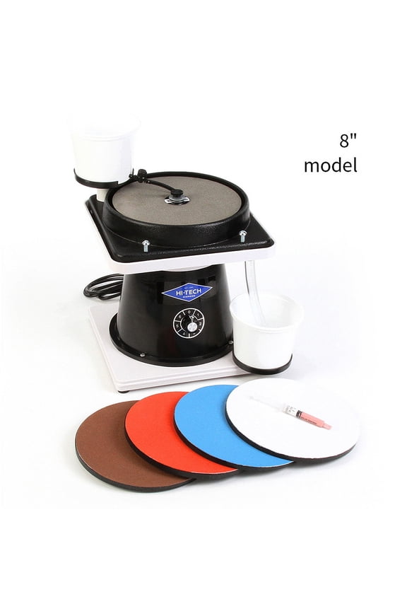 8" All-U-Need - Lapidary Equipment, Stone & Mineral Rock Polisher, Grinder, Shaper Machine w/ Variable Speed Motor, Includes Rock Mineral Polishing Accessory Kit