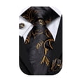 thumbnail image 1 of Hi-Tie Mens Black Gold Tie and Handkerchief Set Silk Floral Necktie Pocket Square Cuff-links Sets Wedding Business Holiday, 1 of 7