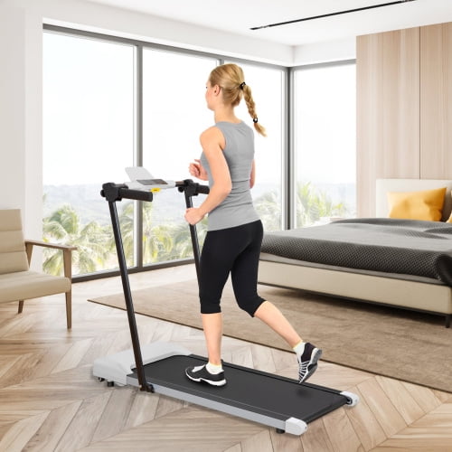 Hi-Treadmill,1-YEAR-WARRANTY,300 LBS,2 in 1,Foldable,with LED Display,Walking & Running Treadmills for Home(Grey)