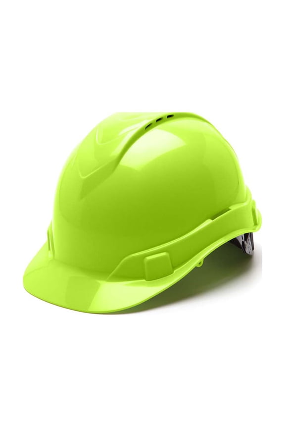 Hi Vis Green-Ridgeline Vented Cap Style 4 Pt Ratchet Suspension
