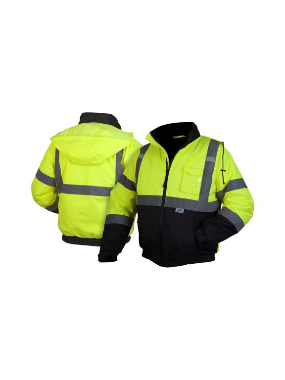 Hi-Vis Lime Bomber Jacket with Quilted Lining- Size 3X Large