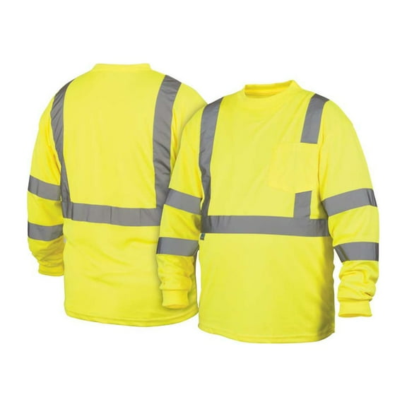 Hi-Vis Lime Long Sleeve T-Shirt - Size Extra Large
