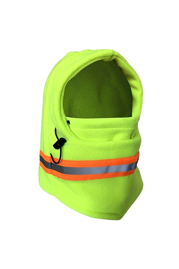 Hi Vis Reflective Green Winter Balaclava Ski Face Mask Windproof Fleece Head Hood Hats 1-Pack