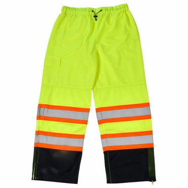 Hi Vis Reflective Pants, Two Tone Mesh Pants, Class E, Lime, L, SAFEGEAR