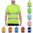 thumbnail image 1 of Hi Vis Reflective Quick Dry Safety Shirts for Men High Visibility Breathable Mesh Short Sleeve Neon Work Shirt Fluorescent Green XXL, 1 of 5