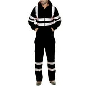 Hi-Vis Reflective Safety Rain Jacket and Pants for Men Women Waterproof Worker Jacket & Pants Thin Fleece Work HV Rain Suit