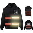 thumbnail image 1 of Hi Vis Safety Hoodie Sweatshirt with Removable Sleeve High Visibility Fleece Hooded Work Jacket, 1 of 6