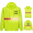 thumbnail image 1 of Hi Vis Safety Hoodie Sweatshirt with Removable Sleeve High Visibility Fleece Hooded Work Jacket, 1 of 6